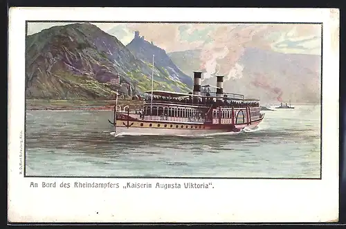 AK An Bord des Rheindampfers Kaiserin Auguste Viktoria