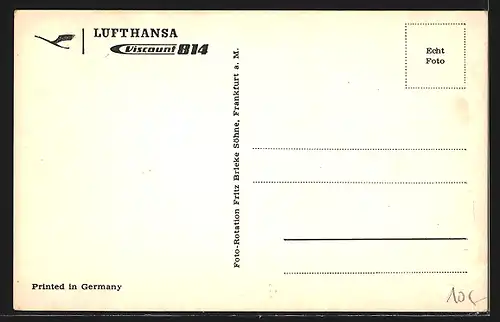 AK Flugzeug der Lufthansa vom Typ Viscount 814