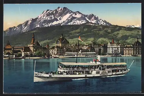 AK Luzern, Dampfer Unterwalden und Pilatus