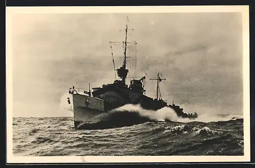 AK Torpedoboot in hoher Fahrt, Kriegsmarine