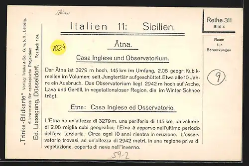 AK Ätna, Casa Inglese und Observatorium