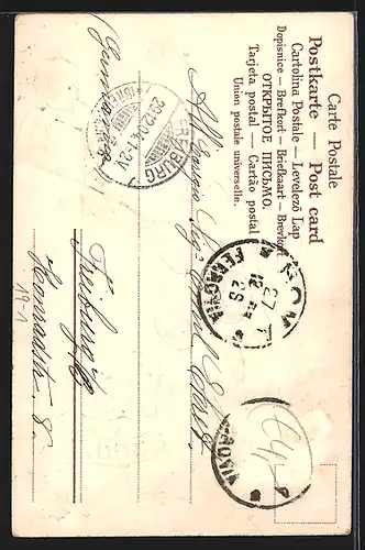 AK zwei Engel öffnen eine Münzrolle, Geld, Neujahr