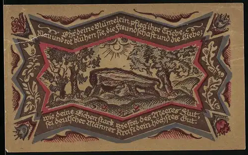 Notgeld Oldenburg 1921, 50 Pfennig, Hünengrab bei Sonnenschein