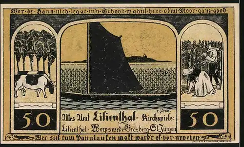 Notgeld Lilienthal 1921, 50 Pfennig, Maria mit Jesuskind