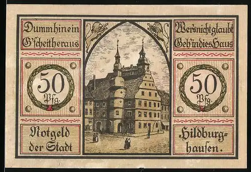Notgeld Hildburghausen, 50 Pfennig, Rathaus