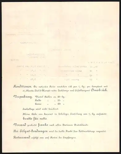 Rechnung Osnabrück 1912, Osnabrücker Bettfedernfabrik GmbH, Fabrikansicht, Transportschiff auf See, Schwan mit Seerosen