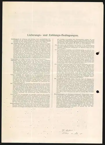 Rechnung Hagen /Westf. 1938, Firma Joh. Casp. Post Söhne, Fabrik-Gesamtansicht und Auszeichnungen