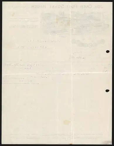 Rechnung Hagen /Westf. 1916, Firma Joh. Casp. Post Söhne, Fabrik-Gesamtansicht und Auszeichnungen