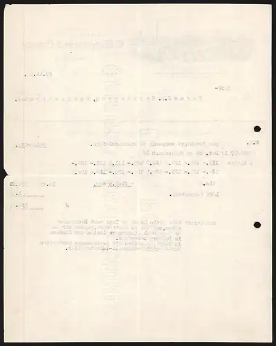 Rechnung Horstmar i. W. 1924, C. Bispinck & Bauer, Mechanische Baumwollweberei, Totalansicht des Fabrikgeländes