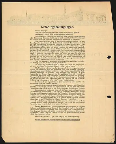 Rechnung Hannover 1933, Vahrenwald GmbH, Baumwollweberei, Ansicht des Fabrikgeländes