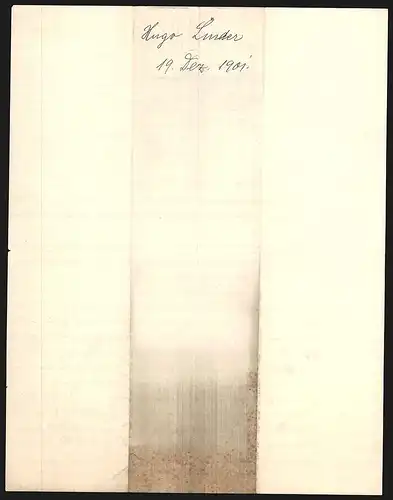 Rechnung Solingen 1901, Hugo Linder, Stahlwarenfabrik, Das Fabrikgelände aus der Vogelschau