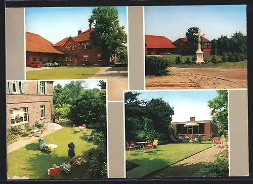 AK Everswinkel-Alverskirchen, Pension Bauernhof Winkelkötter, Garten, Jesuskreuz