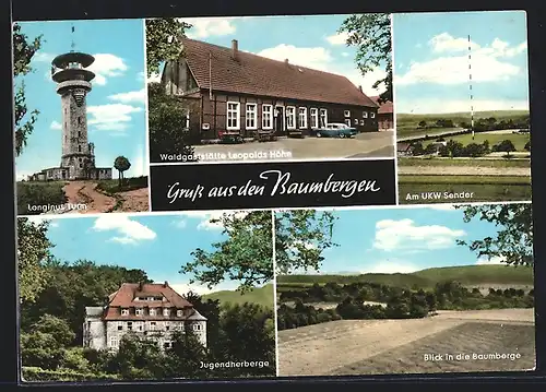 AK Schapdetten i. Westf., Waldgasthaus Leopolds-Höhe, Jugendherberge, Longinus-Turm