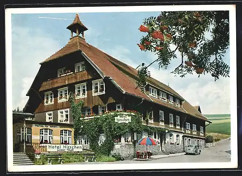 AK Schönwald / Schwarzwald, Hotel Hirsch im Sonnenschein