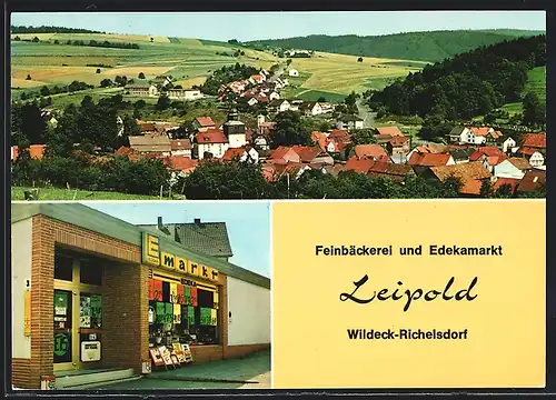 AK Wildeck-Richelsdorf, Feinbäckerei und Edeka-Markt von H. Krug, Teilansicht