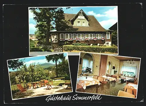 AK Braunlage, Gästehaus Sommerfeld, Schützenstr. 7, Innenansicht, Garten