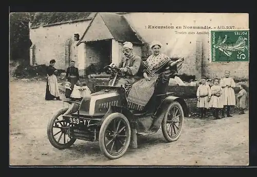 AK Auto Relyante (1903 /04), Frau grüsst aus dem Wagen heraus