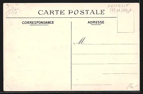 AK Auto Renault (1911 /13), Voiture de grand tourisme