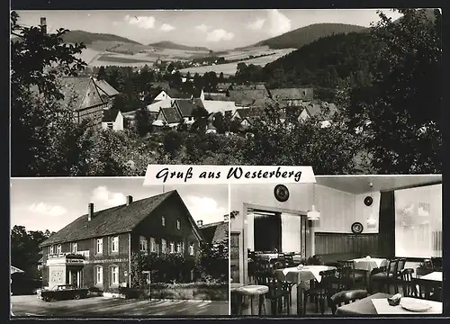 AK Westerberg, Gasthaus Zum Zwetzschenkreuger, Innenansicht, Teilansicht