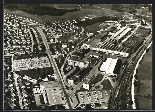 AK Giengen, Südl. stadtteil mit Bosch Hausgerätewerk vom Flugzeug aus