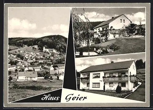 AK Warmensteinach, Hotel Haus Geier, Ortsansicht