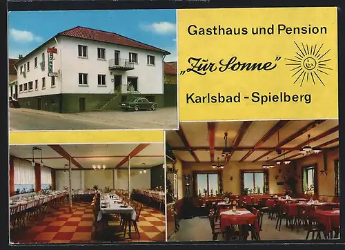 AK Karlsbad-Spielberg, Gasthaus und Pension Zur Sonne, Dobelstrasse 6