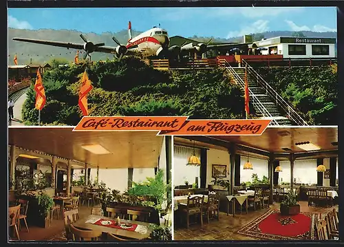AK Pr. Oldendorf, Tanzcafé-Restaurant am Flugzeug, Innen- und Aussenansicht, Ziegeleistrasse 35