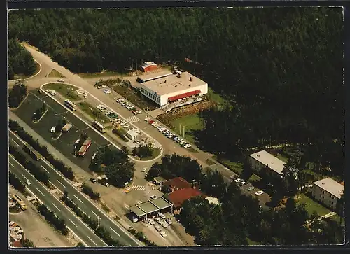 AK Nürnberg-Feucht, Autobahn-Raststätte aus der Vogelschau