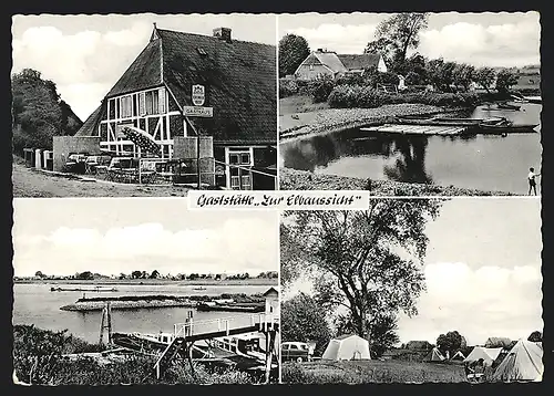 AK Elbstorf /Drage, Gaststätte Zur Elbaussicht, Uferpartien an der Elbe