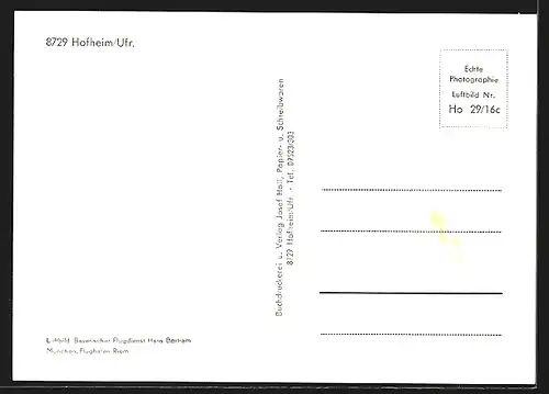 AK Hofheim /Ufr., Ortsansicht aus der Vogelschau