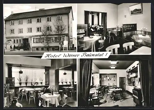 AK Baunatal, Hotel Werner, Innen- und Aussenansicht, Inh. Georg Vogel