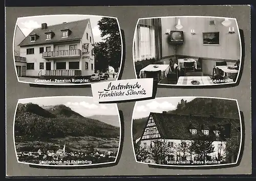 AK Leutenbach / Fränk. Schweiz, Gasthof Pension Rumpler, Mütterheim Haus Moritz, Gesamtansicht