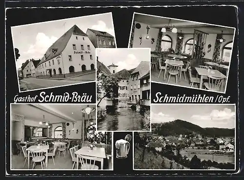 AK Schmidmühlen /Opf., Gasthof Schmid-Bräu, Ortsansicht