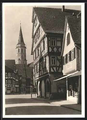 AK Schorndorf / Württ., Blick auf dei Stadtkirche