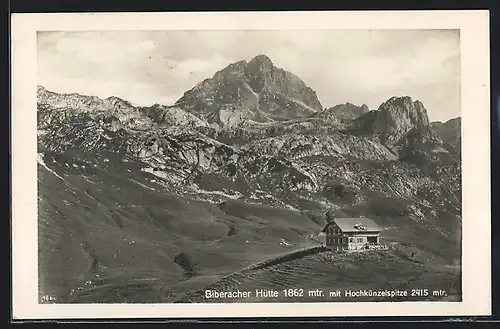 AK Biberacher Hütte mit Hochkünzelspitze