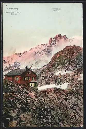 AK Reutlinger Hütte mit Pflunspitzen in Vorarlberg