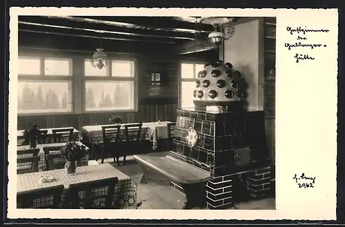 AK Gablonzer Haus Dachsteinblick auf der Zwieselalm, Innenansicht