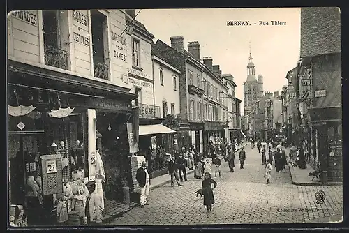 AK Bernay, L'Eglise, Rue Thiers