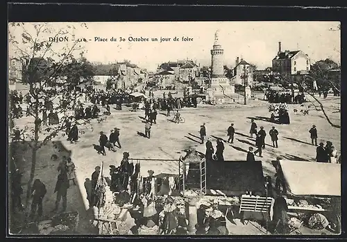 AK Dijon, Place du 30 Octobre un jour de foire