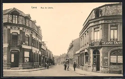 AK Lens, Rue de Lièvin, Strassenpartie