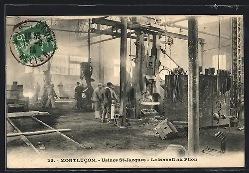 AK Montlucon, Usines, St-Jacques, Le travail au Pilon
