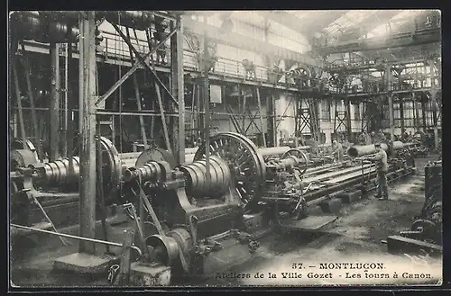 AK Montlucon, Ateliers de la Ville Gozet, Les tours à Canon