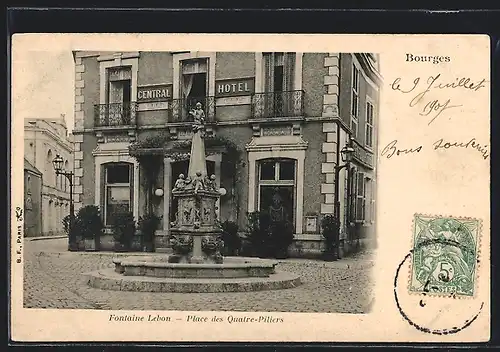 AK Bourges, Fontaine Lebon, Place des Quatre-Piliers