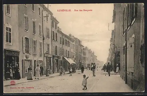 AK Lunéville, Rue des Bosquets