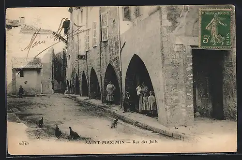 AK Saint-Maximin, Rue des Juifs, Strassenpartie