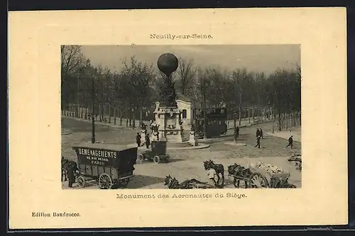 AK Neuilly-sur-Seine, Monument des Aéronautes du Siège