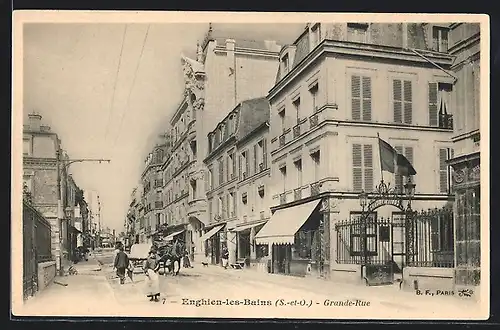 AK Enghien-les-Bains, Grande-Rue, Strassenpartie