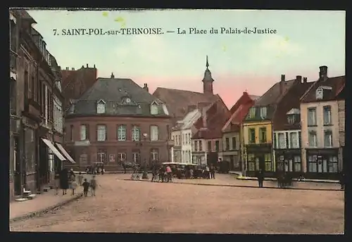 AK Saint-Pol-sur-Ternoise, La Place du Palais-de-Justice