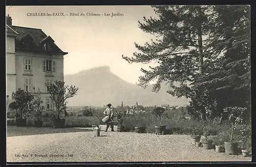 AK Challes-les-Eaux, Hotel du Chateau, Les Jardins