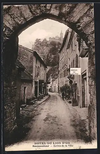 AK Rocamadour, Hotel du Lion d`Or, Entrée de la Ville